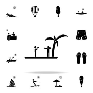 photographed on beach icon. Beach holidays icons universal set for web and mobile