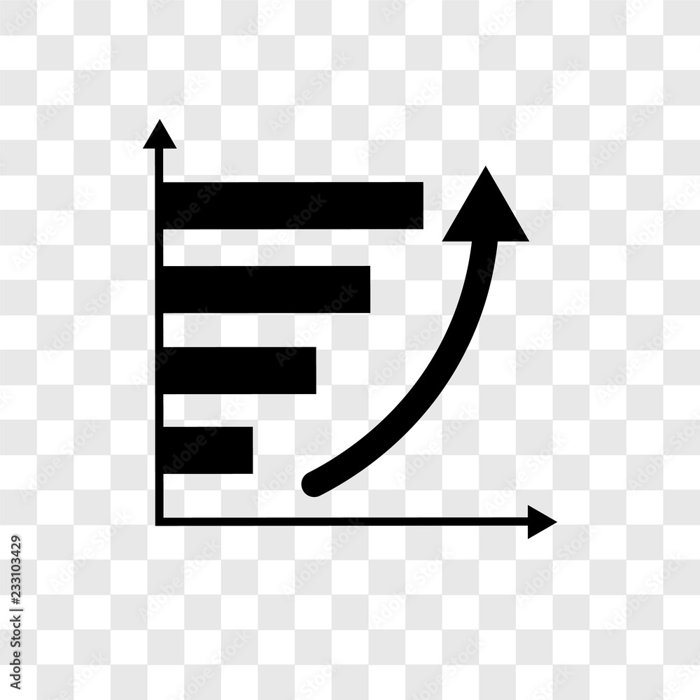 Poster line chart vector icon isolated on transparent background, line chart transparency logo design