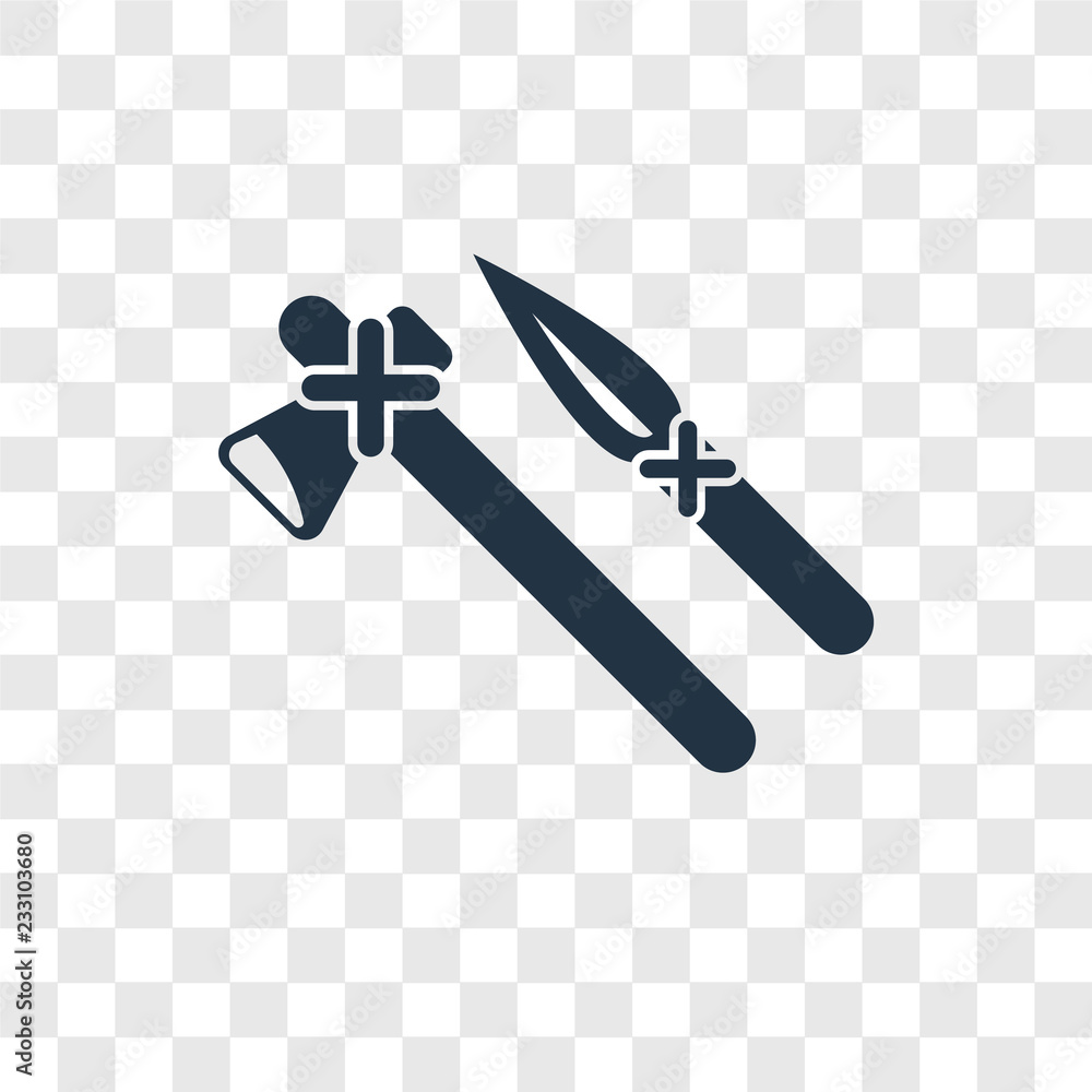 Poster axe vector icon isolated on transparent background, axe transparency logo design