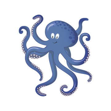 Octopus sea animal cartoon illustration for children