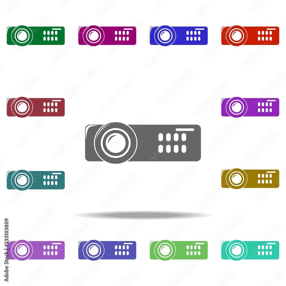 Poster projector icon. elements of cinema and teatr in multi color style icons. simple icon for websites, w