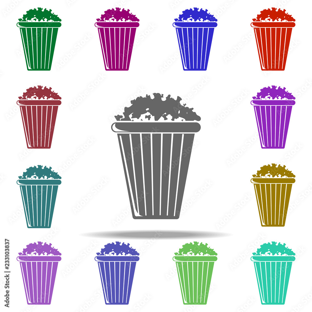 Poster popcorn icon. elements of cinema and teatr in multi color style icons. simple icon for websites, web
