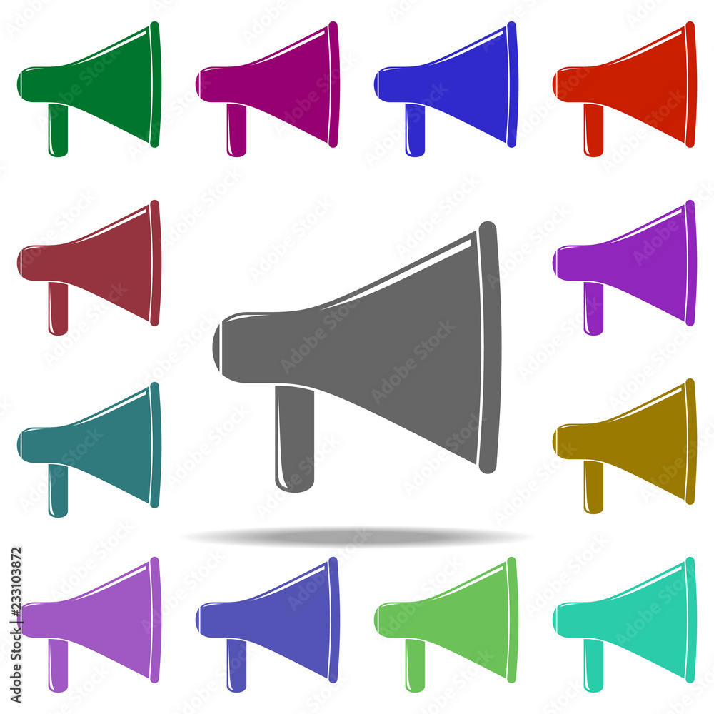 Aufkleber megaphone icon. elements of cinema and teatr in multi color style icons. simple icon for websites, w