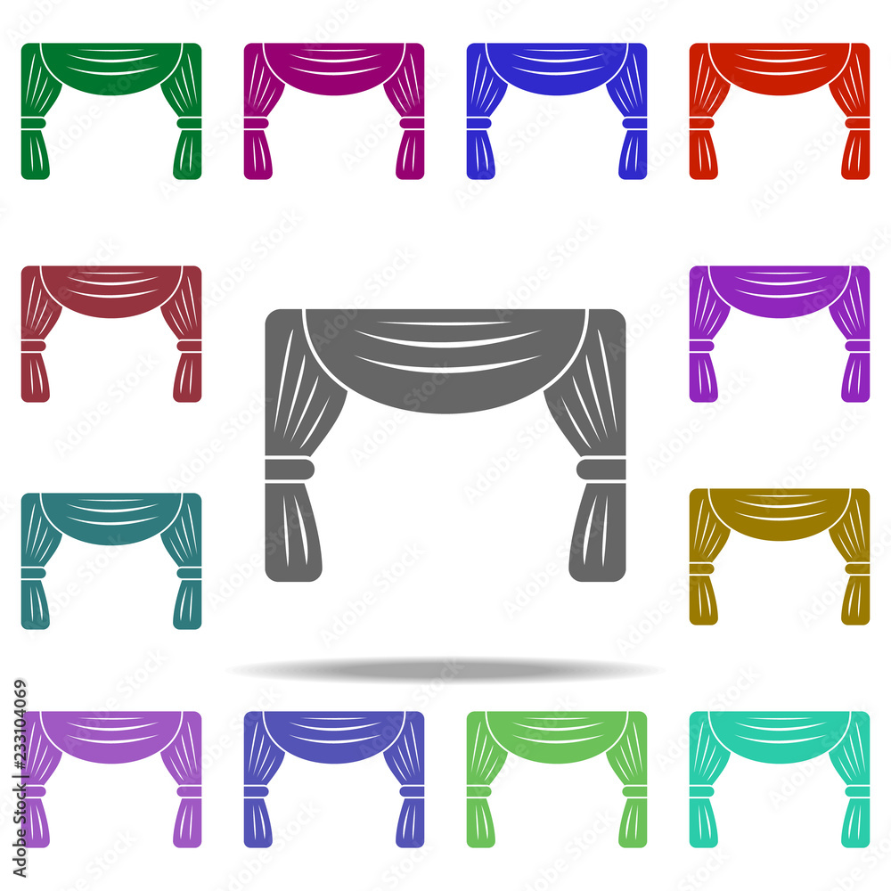 Aufkleber stage curtain icon. elements of cinema and teatr in multi color style icons. simple icon for website