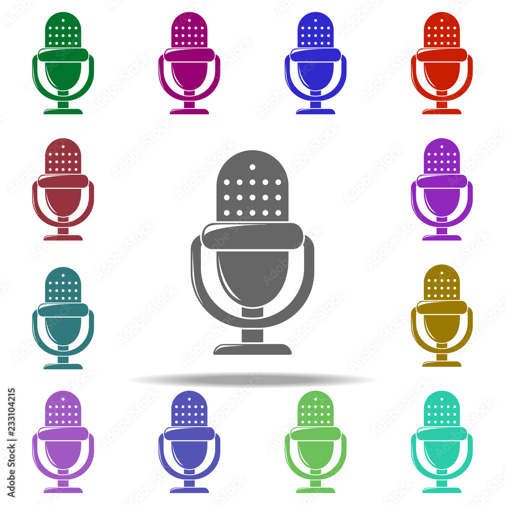 Aufkleber radio microphone icon. elements of cinema and teatr in multi color style icons. simple icon for webs