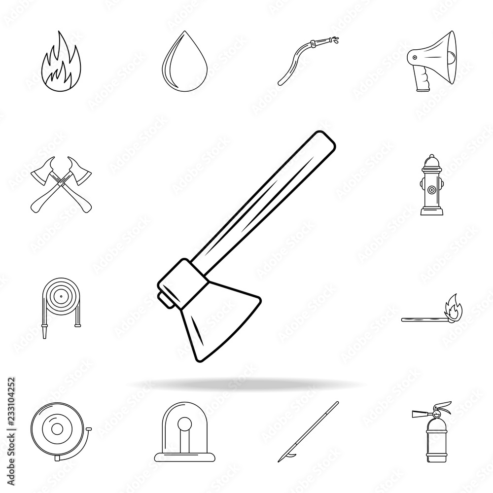 Aufkleber ax icon. fireman icons universal set for web and mobile