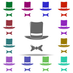 hat and butterfly hat icon. Elements of Cinema and Teatr in multi color style icons. Simple icon for websites, web design, mobile app, info graphics