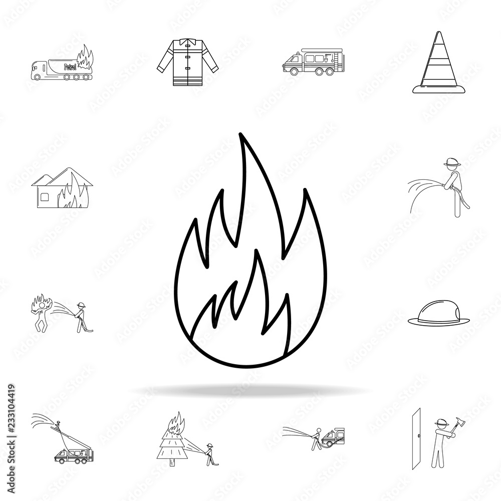 Poster flame icon. fireman icons universal set for web and mobile