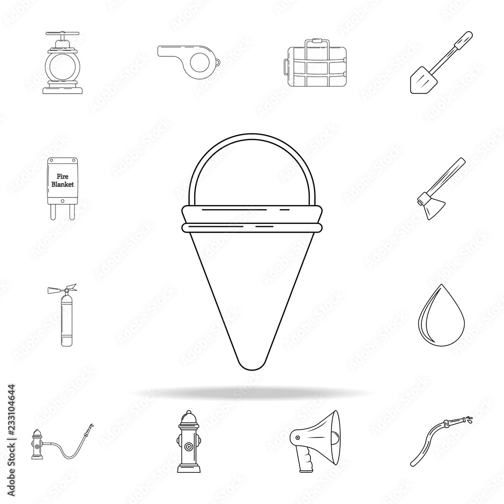 Aufkleber fire cone bucket icon. fireman icons universal set for web and mobile
