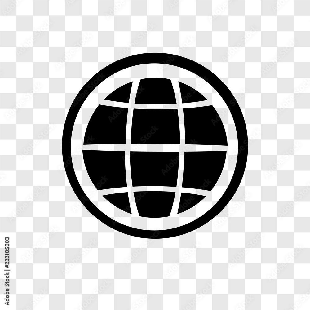 Poster earth grid vector icon isolated on transparent background, earth grid transparency logo design