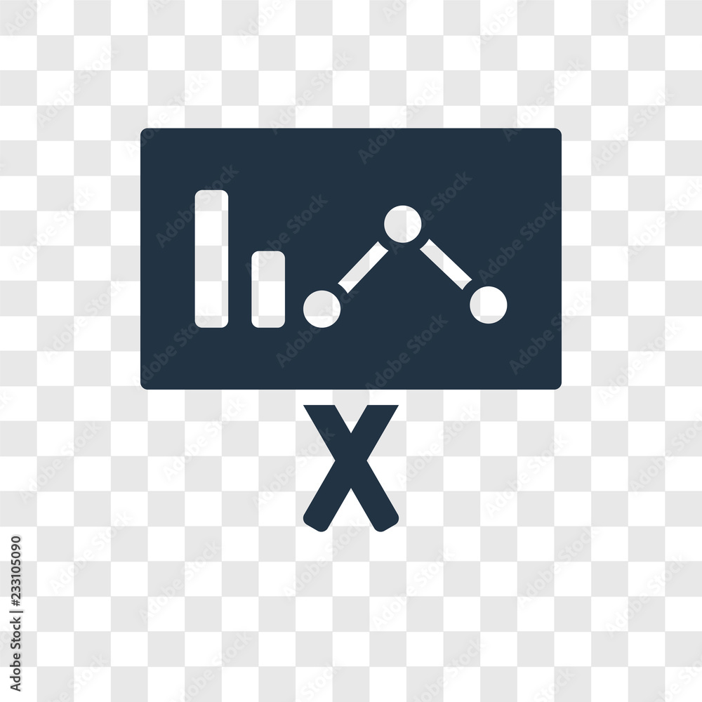 Aufkleber presentation vector icon isolated on transparent background, presentation transparency logo design