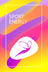 Sport energy. Silhouette of abstract woman with butterfly wing.