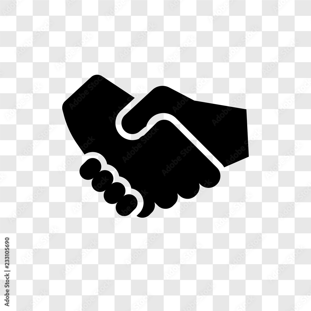Poster handshake vector icon isolated on transparent background, handshake transparency logo design