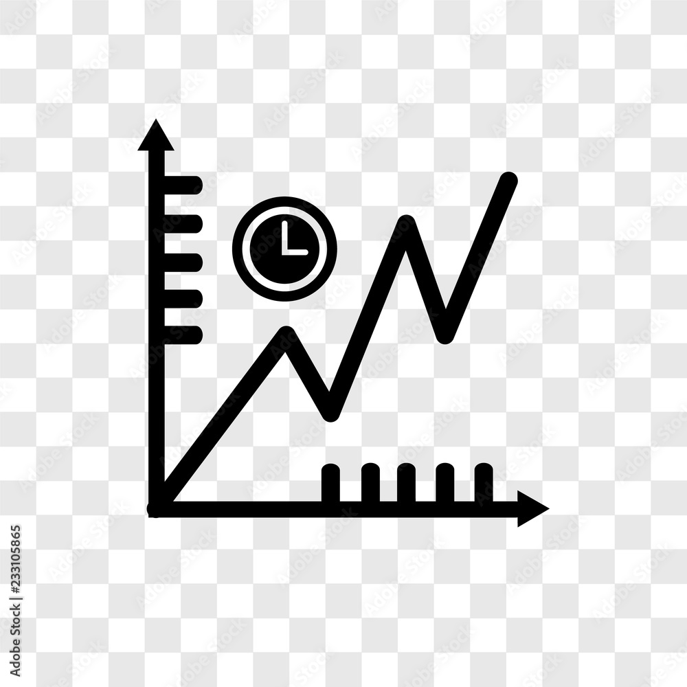 Poster line chart vector icon isolated on transparent background, line chart transparency logo design