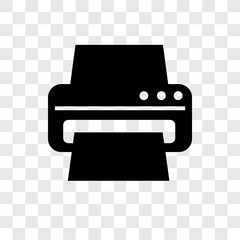 Printer vector icon isolated on transparent background, Printer transparency logo design