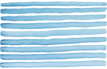blue lines painted. Isolated on white background. 