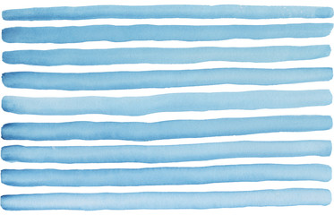 blue lines painted. Isolated on white background. 