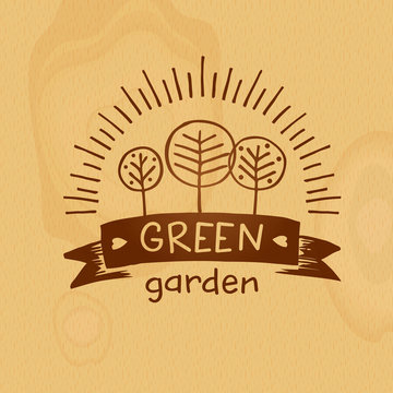 Green garden. Concept agro family local farm. Ecology natural pr