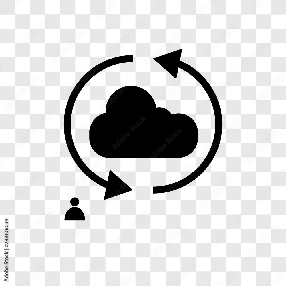 Poster cloud computing vector icon isolated on transparent background, cloud computing transparency logo de