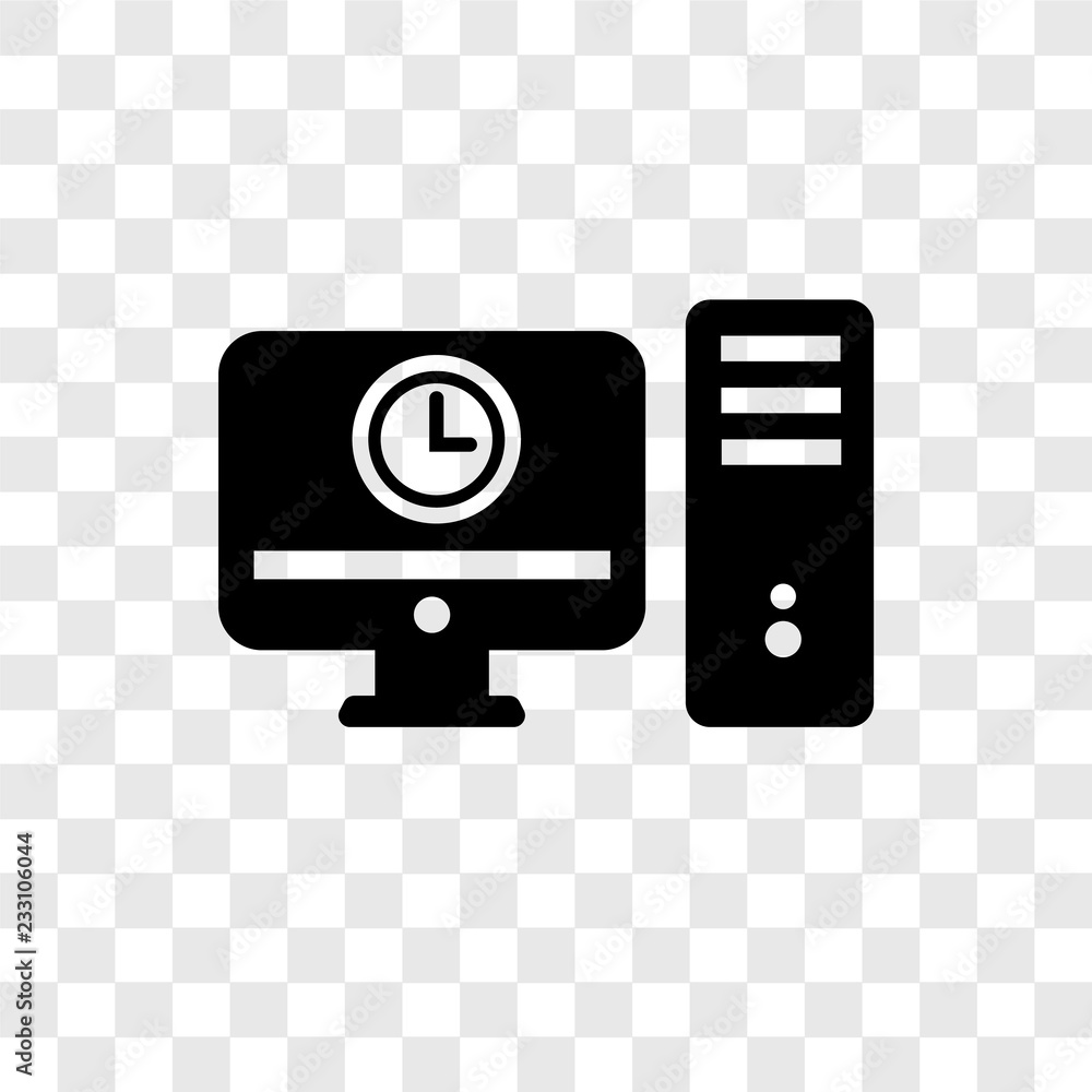 Poster computer vector icon isolated on transparent background, computer transparency logo design