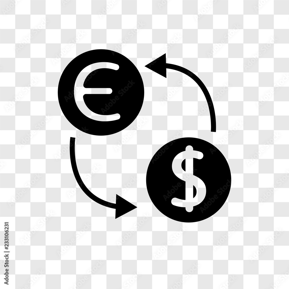 Poster exchange vector icon isolated on transparent background, exchange transparency logo design