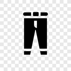 Pants vector icon isolated on transparent background, Pants transparency logo design