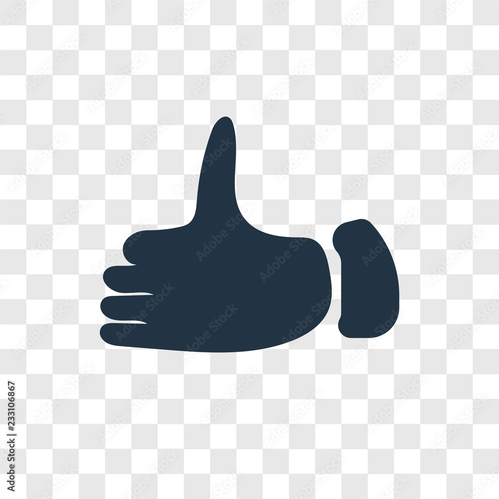 Aufkleber thumb up vector icon isolated on transparent background, thumb up transparency logo design