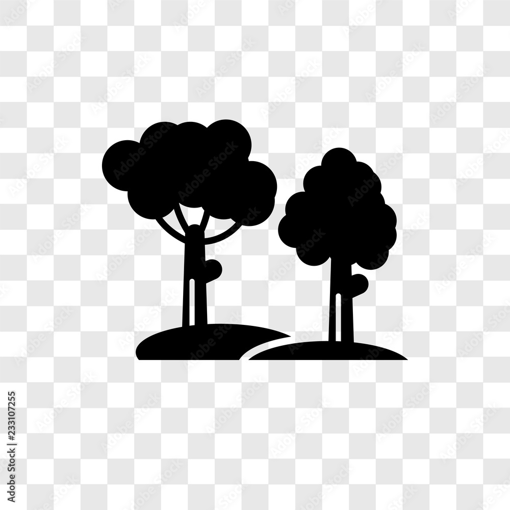 Poster forest vector icon isolated on transparent background, forest transparency logo design