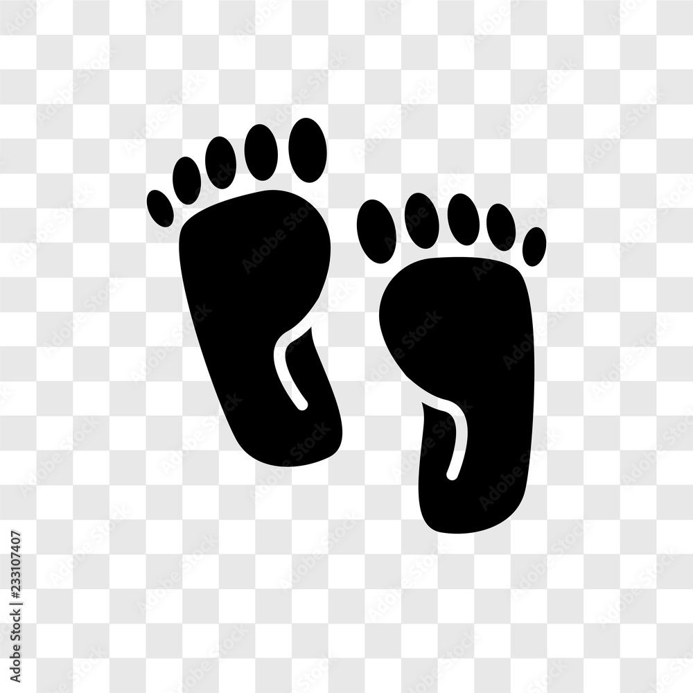 Poster footprint vector icon isolated on transparent background, footprint transparency logo design