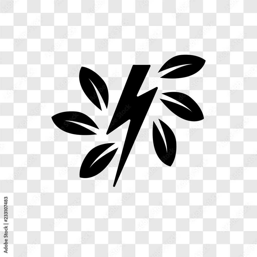Poster energy source vector icon isolated on transparent background, energy source transparency logo design
