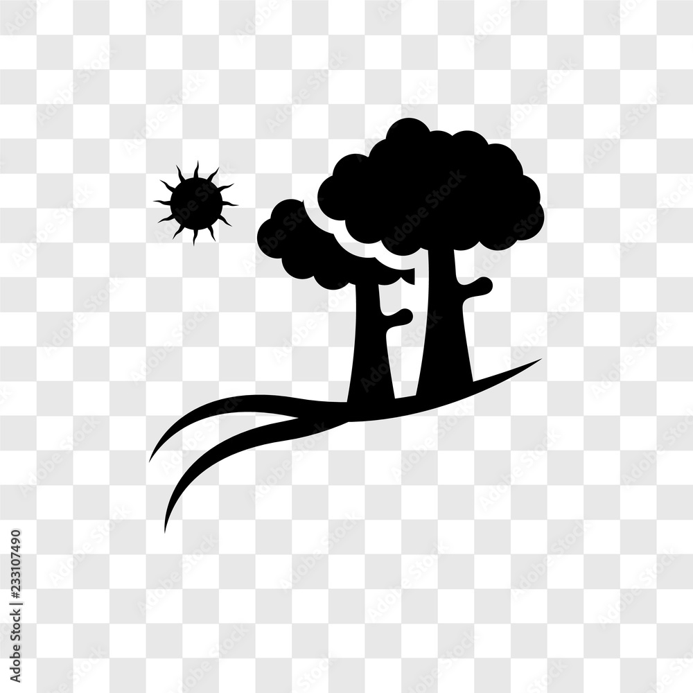 Poster landscape image vector icon isolated on transparent background, landscape image transparency logo de