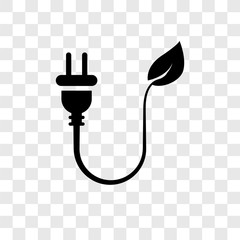 Eco Power vector icon isolated on transparent background, Eco Power transparency logo design