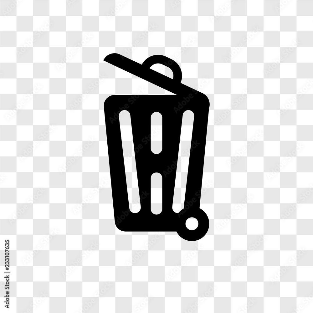 Poster trash can vector icon isolated on transparent background, trash can transparency logo design