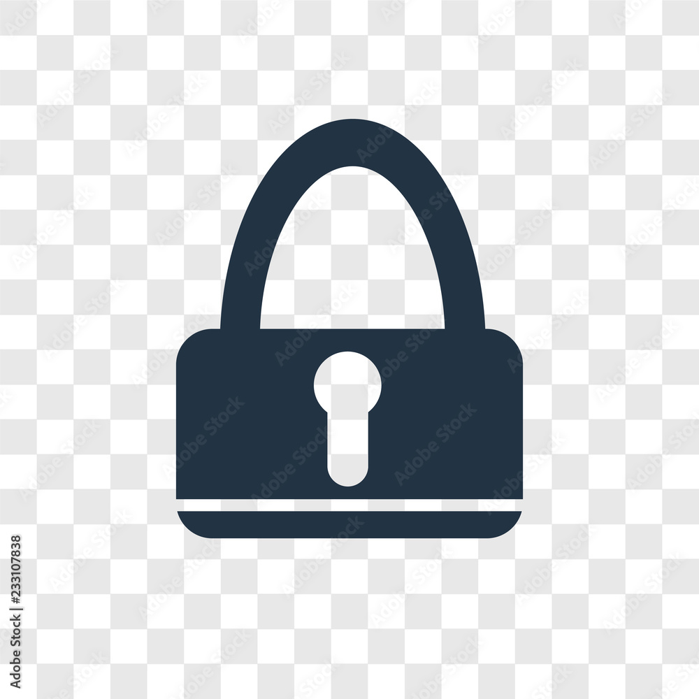 Poster lock vector icon isolated on transparent background, lock transparency logo design