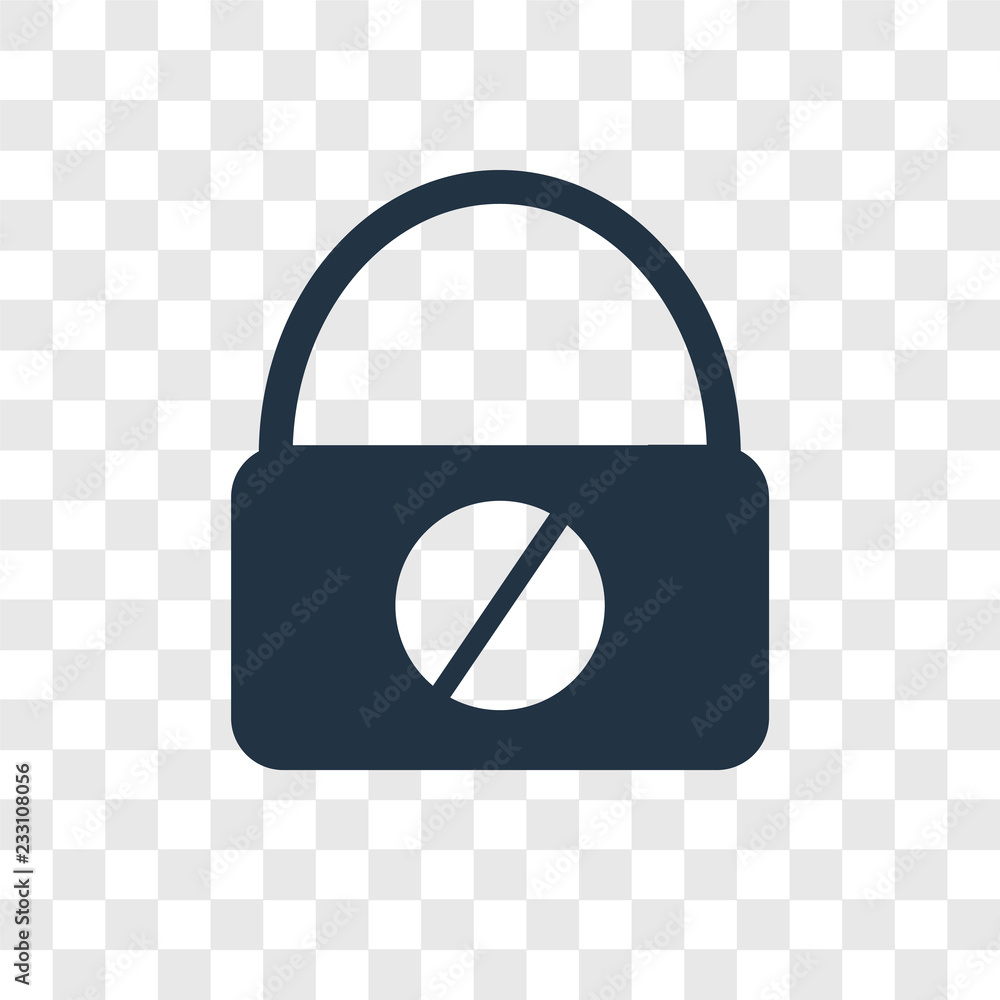 Poster Insecure vector icon isolated on transparent background, Insecure transparency logo design
