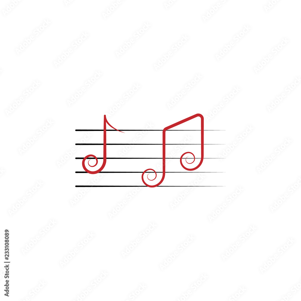 Poster notes music 2 colored line icon. simple colored element illustration. notes music outline symbol des