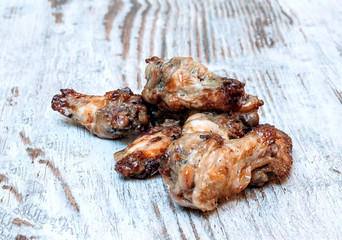 Chicken wings surrounded by rustic background