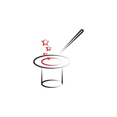 magic top hat 2 colored line icon. Simple colored element illustration. magic top hat outline symbol design from theater set