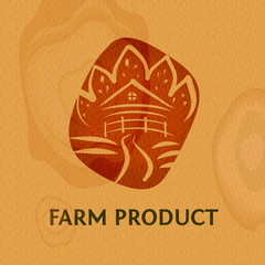 Vintage eco sticker for organic natural farm fresh product.  Vec