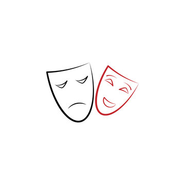 theatre mask 2 colored line icon. Simple colored element illustration. theatre mask outline symbol design from theater set