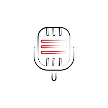 scene microphone 2 colored line icon. Simple colored element illustration. scene microphone outline symbol design from theater set