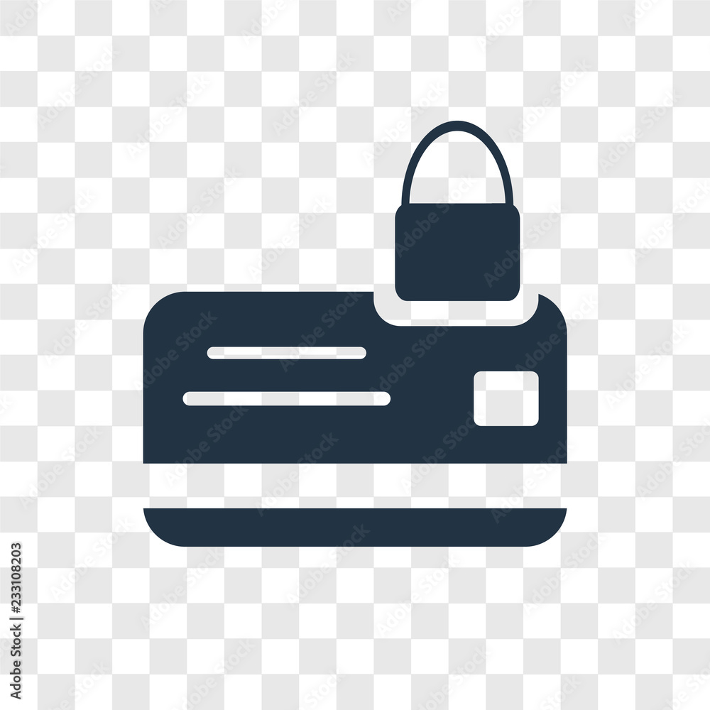 Poster secure shopping vector icon isolated on transparent background, secure shopping transparency logo de