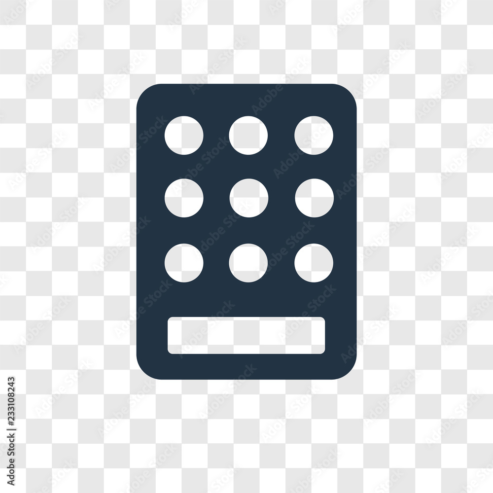 Poster keypad vector icon isolated on transparent background, keypad transparency logo design