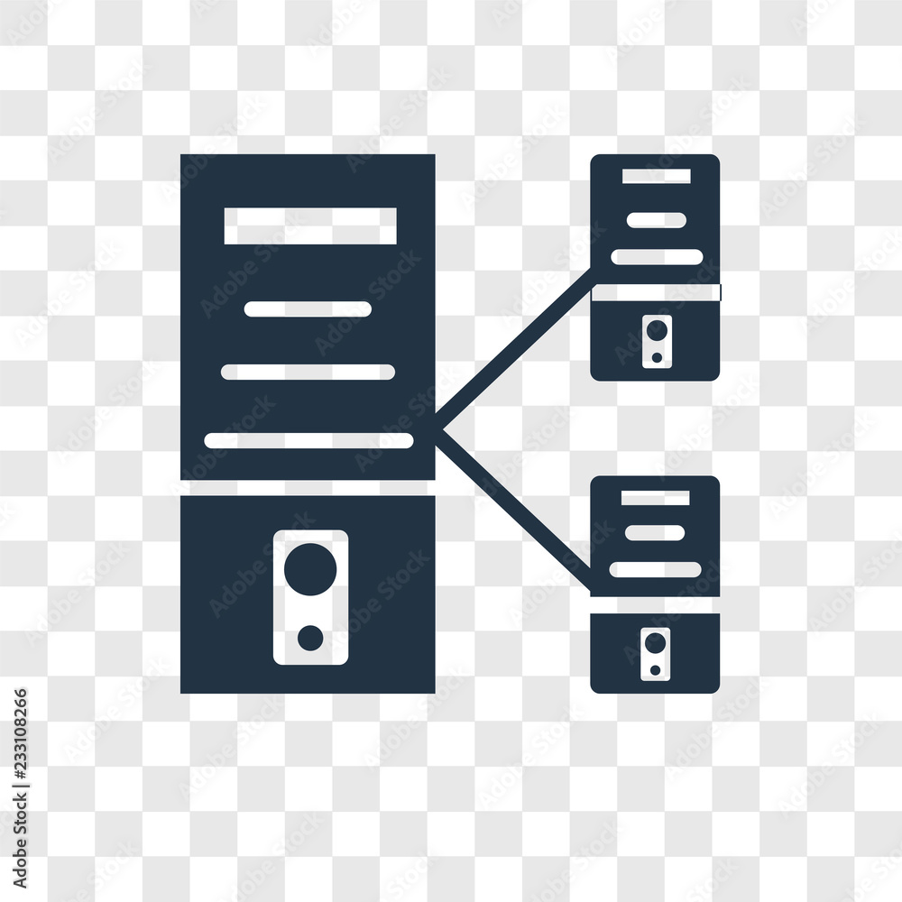 Poster server vector icon isolated on transparent background, server transparency logo design