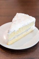 coconut cake on plate