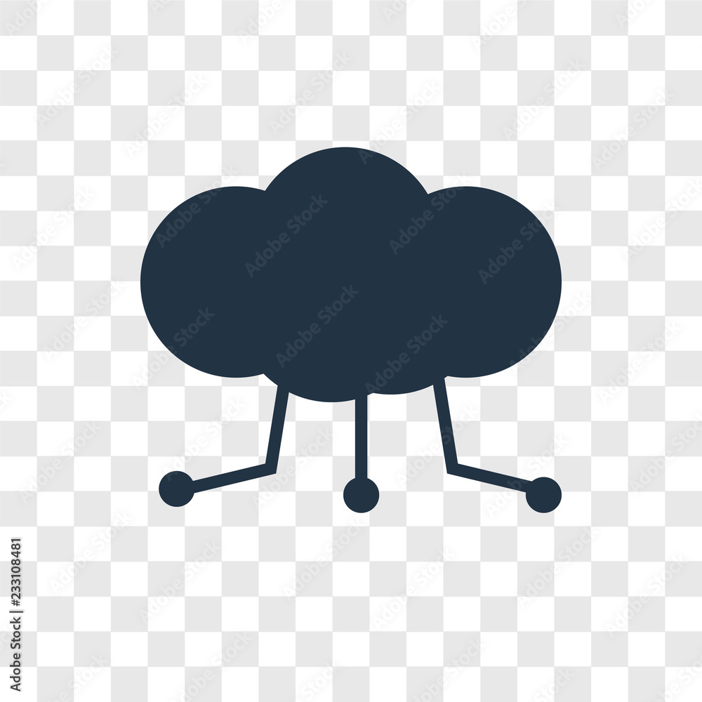 Poster cloud computing vector icon isolated on transparent background, cloud computing transparency logo de