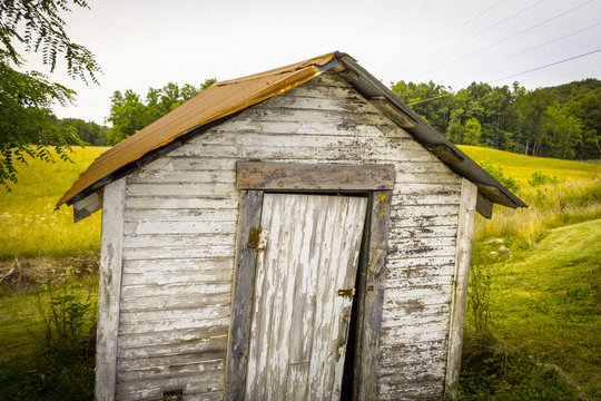old wooden shed