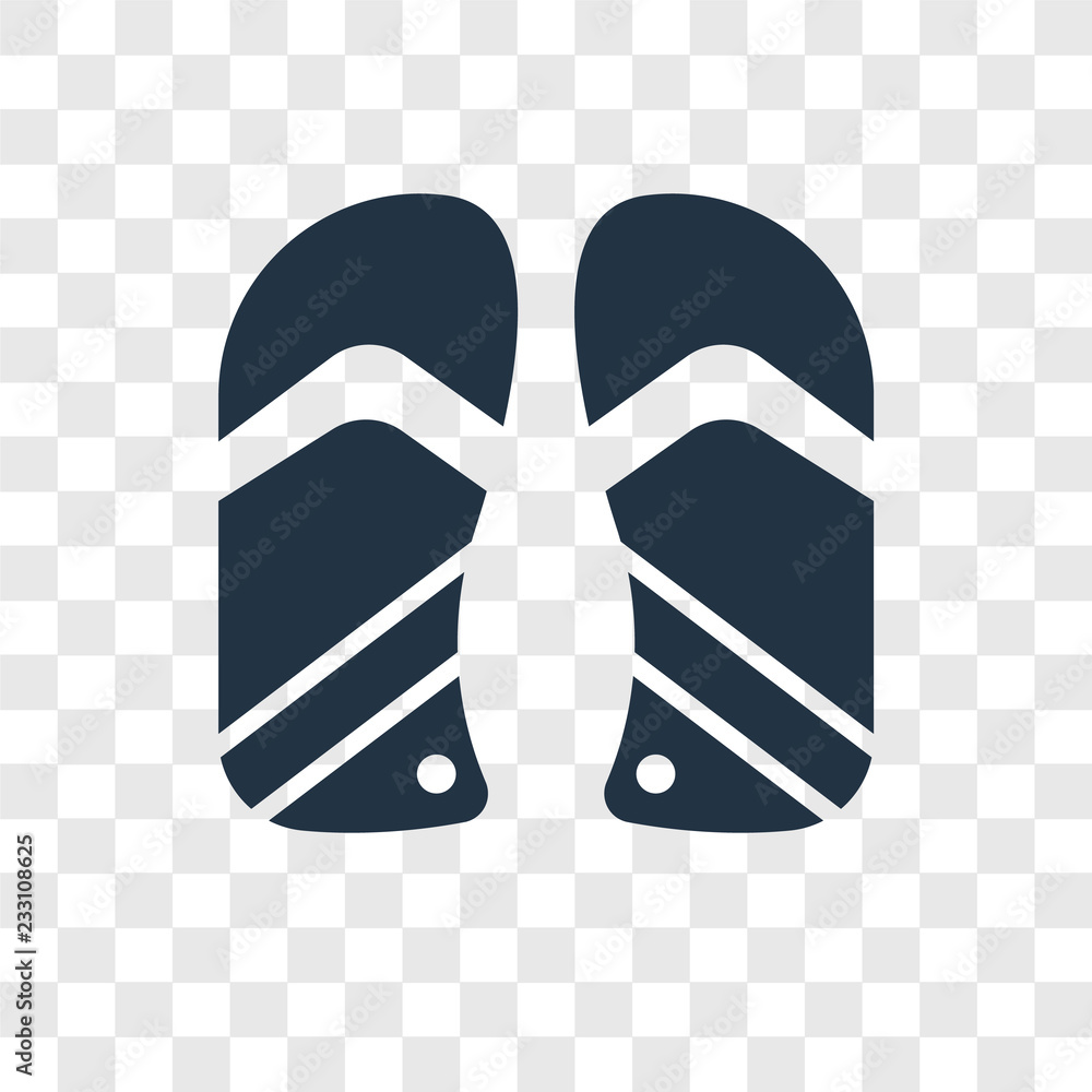 Poster flip flops vector icon isolated on transparent background, flip flops transparency logo design