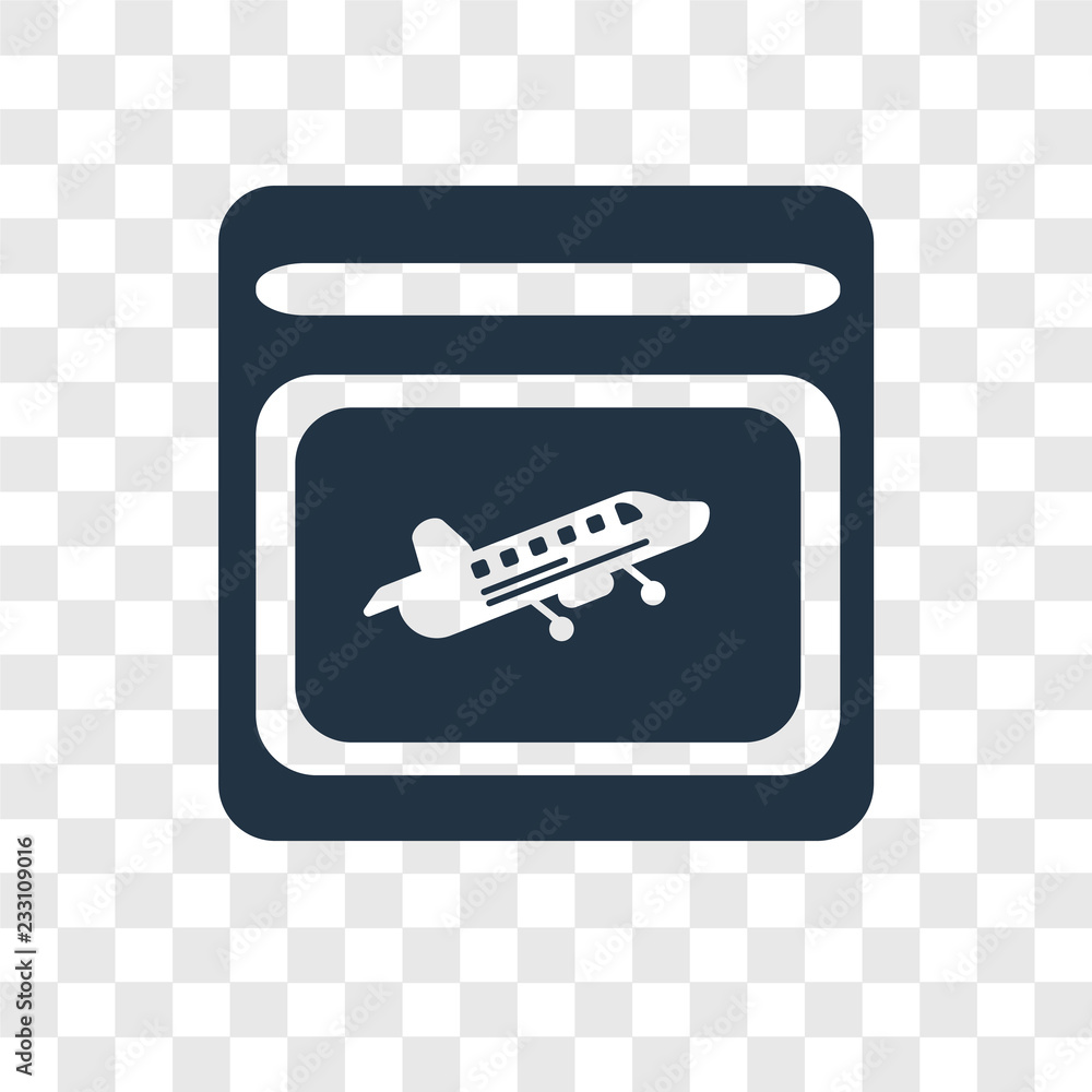 Poster browser vector icon isolated on transparent background, browser transparency logo design