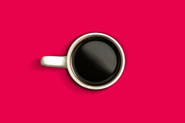 Obraz na płótnie Canvas Cup of Coffee on Red Background